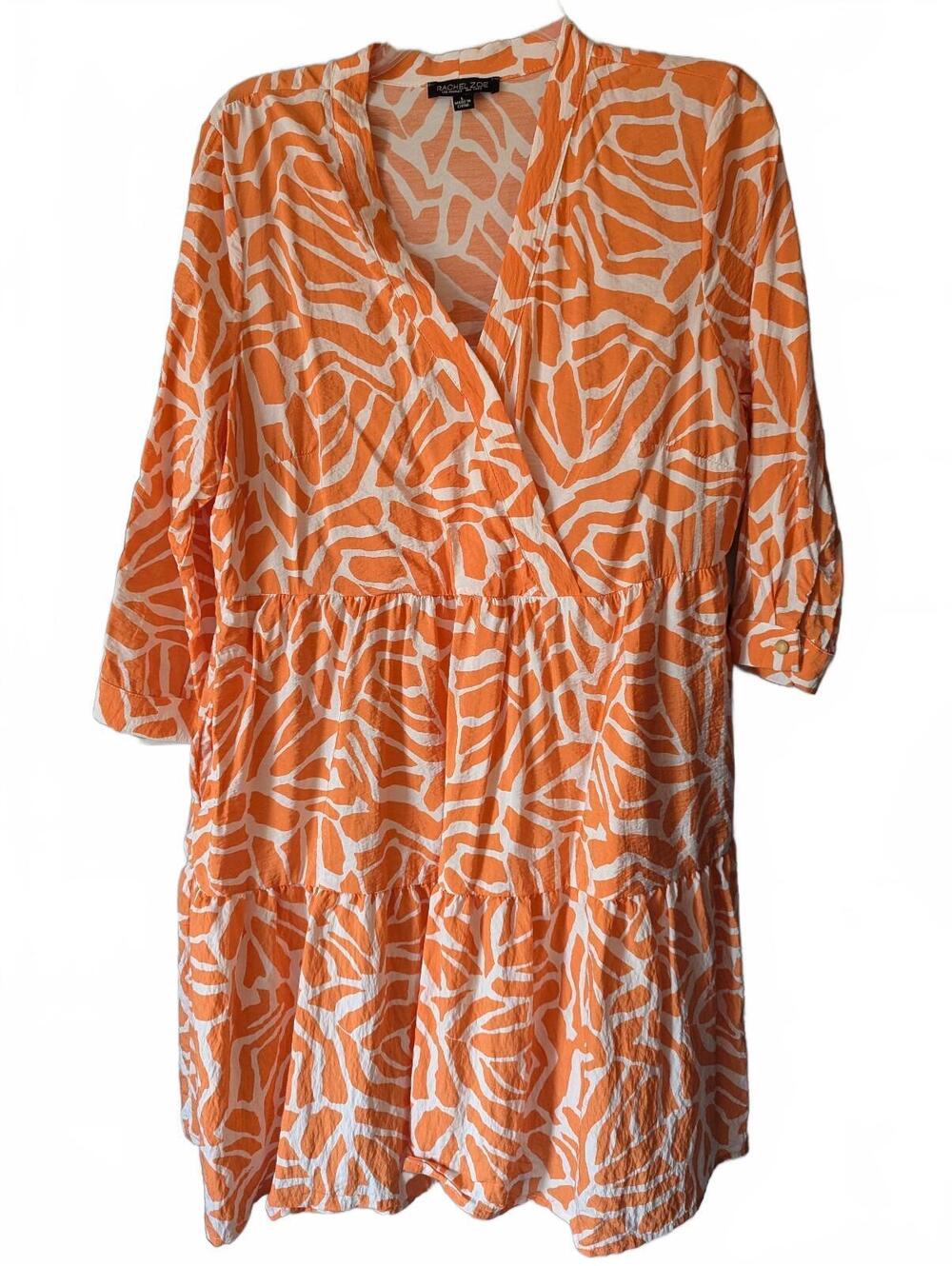 Rachel Zoe Orange and White Patterned Dress
